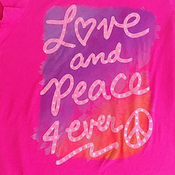 Medium Girls Pink Cap Sleeve Tshirt - Picture 2 of 2